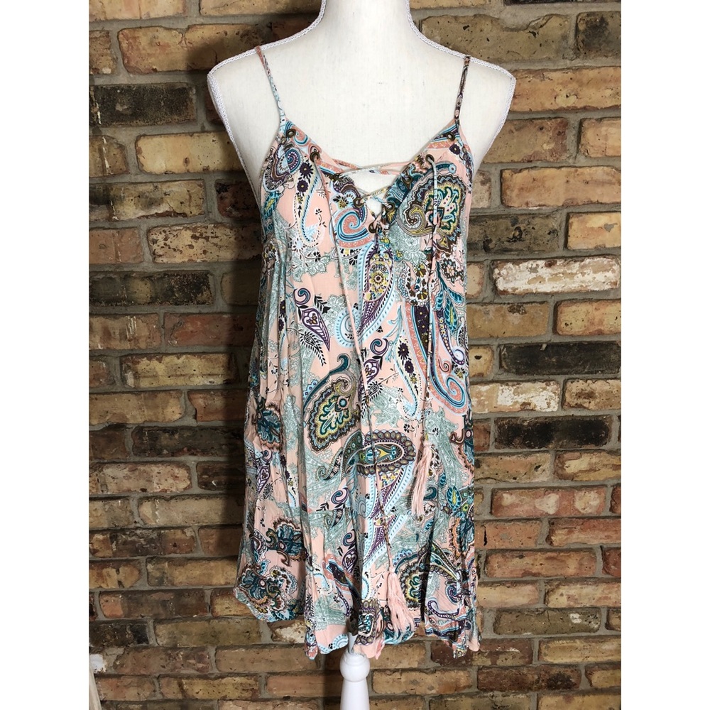 Lulus Paisley Lace Front Dress